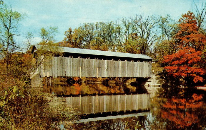 Fallasburg Covered Bridge - Old Postcard